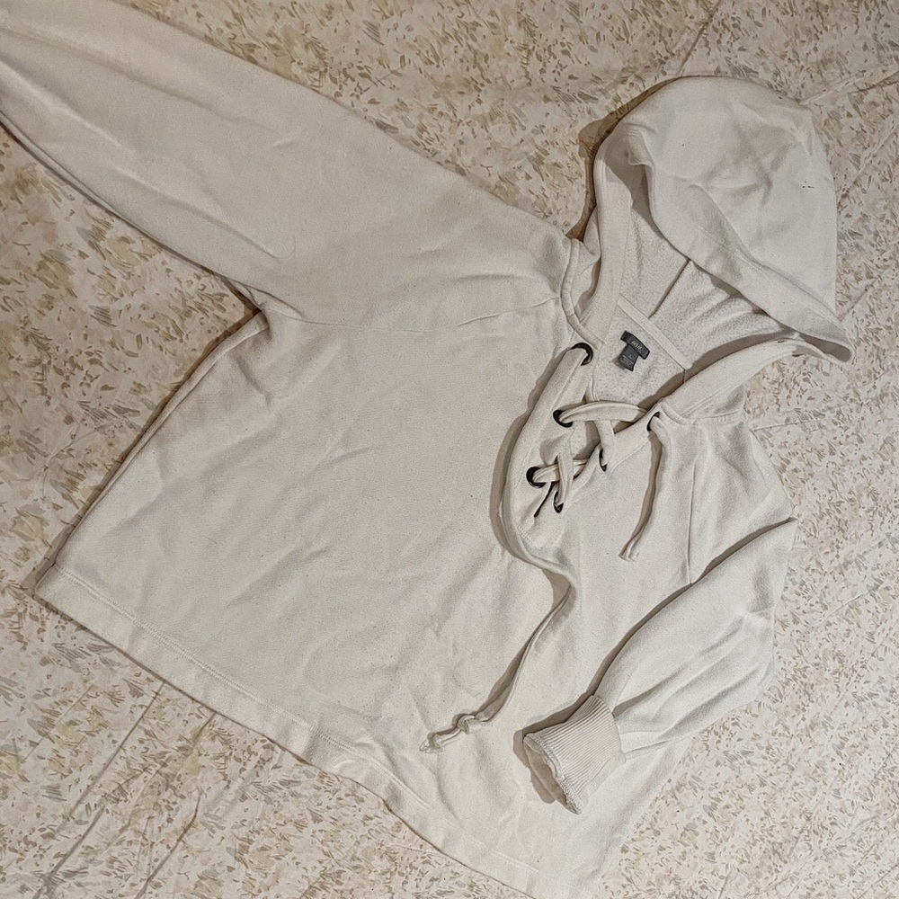 Aerie Cropped Lace-up Hoodie